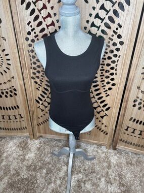 Unk Black Tank Bodysuit with Seam Detail